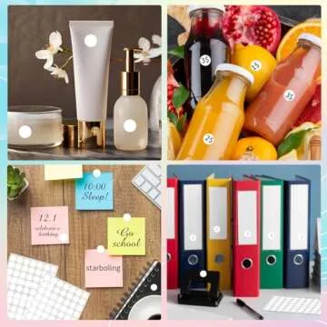 Starboling Dot Stickers,1/2 Inch White Circle Stickers,1400pcs Self-Adhesive Writable Color Coding Labels,Round Labeling Stickers for Office Classroom Garage Sale