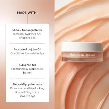 Naturium Phyto-Glow Lip Mask, Hydrating & Moisturizing Balm, Restores & Replenishes for Nourishing Lips with Shea Butter, 0.5 oz