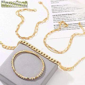 Nanafast 4-6PCS Stylish Gold Anklet Set for Women