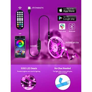 MATICOD RGB LED Backlight for TVs - Music Sync & App Control