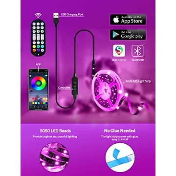 MATICOD RGB LED Backlight for TVs - Music Sync & App Control