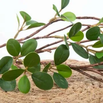 Ouddy Decor 4 Pcs Faux Greenery Stems - 45" Artificial Eucalyptus Branches for Elegant Home and Offi...