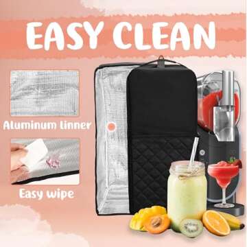 CROTIRAD Slushie Machine Dust Cover for Ninja Slushie Machine Frozen Drink Maker, Hanging Dust Cover for Ninja Slushy Machine, Easy Foldable Cover Fits Ninja Slushi Maker, Black