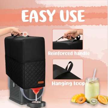 CROTIRAD Slushie Machine Dust Cover for Ninja Slushie Machine Frozen Drink Maker, Hanging Dust Cover for Ninja Slushy Machine, Easy Foldable Cover Fits Ninja Slushi Maker, Black