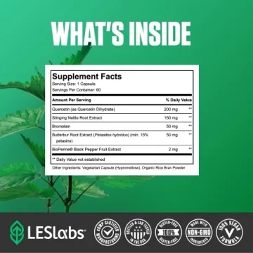 LES Labs Sinus & Seasonal Supplement for Respiratory Health