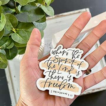 Swaygirls refrigerator magnet | Religious magnets | Christian faith fridge magnets | Bible verse quote magnets | 2 Corinthians 3:17 Spirit of the Lord there is freedom