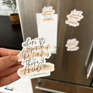 Swaygirls refrigerator magnet | Religious magnets | Christian faith fridge magnets | Bible verse quote magnets | 2 Corinthians 3:17 Spirit of the Lord there is freedom