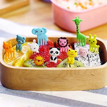 Lovely Animal Food Fruit Picks Forks,10PCS Bento Box Lunch Box Decor Baby Food Picks Fruit Picks for Kids Randomly(Randomly)