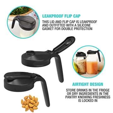 Masontops Mason Jar Pitcher Lid - Leakproof Pour Spout Design