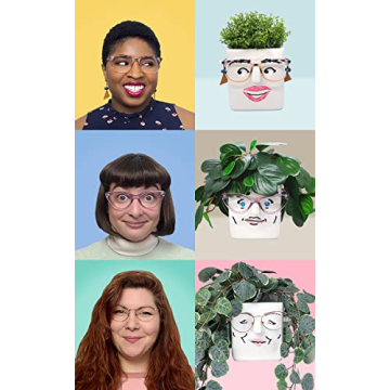 Unique 30 Watt Face Plant Planter & Glasses Holder Gift