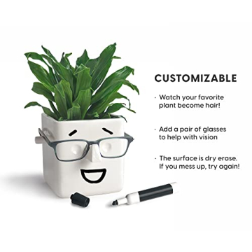 Unique 30 Watt Face Plant Planter & Glasses Holder Gift