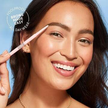 Covergirl Clean Fresh Brow Nano, 500 Medium Brown, Eyebrow Pencil, Ultra-Precise Tip, Waterproof, Transfer-Resistant, Built-In Spoolie, Vegan Formula, 0.001oz