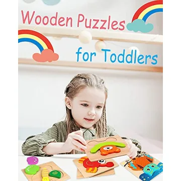 Colorful Wooden Puzzles for Toddlers aged 1-3