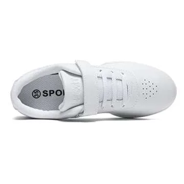 HWJHMX Girls Cheer Shoes White Youth Cheerleading Shoes Dance Athletic Training Breathable Dancing Lightweight Competition Comfortable Sport Sneakers
