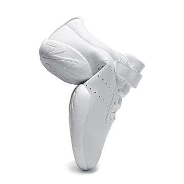 HWJHMX Girls Cheer Shoes White Youth Cheerleading Shoes Dance Athletic Training Breathable Dancing Lightweight Competition Comfortable Sport Sneakers