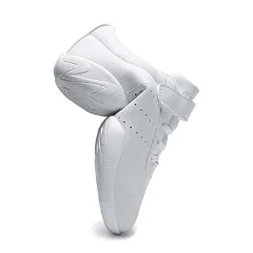 HWJHMX Girls Cheer Shoes White Youth Cheerleading Shoes Dance Athletic Training Breathable Dancing Lightweight Competition Comfortable Sport Sneakers