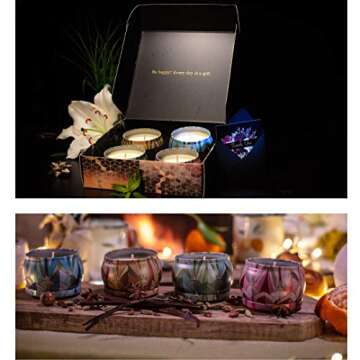 Aromatherapy Scented Candles Gifts For Women, Candles Gifts For Mom, Stress Relief Candles Gift Set, Bath and Body Candles, Best Gifts For Birthday, Mothers Day, Sister, Friends And Family