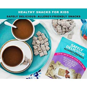 Safely Delicious 5 Pack Allergen-Free Mocha Bites (1oz.) All-Natural, Gluten-Free, Vegan Snack for K...