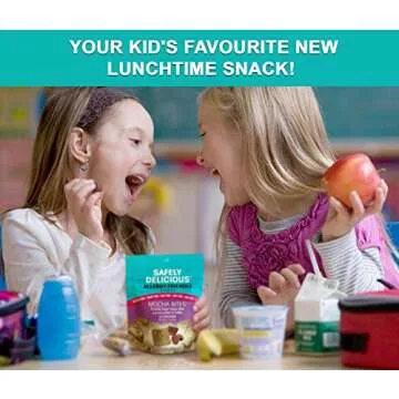 Safely Delicious 5 Pack Allergen-Free Mocha Bites (1oz.) All-Natural, Gluten-Free, Vegan Snack for Kids, NO Wheat, Dairy, Peanut, Tree Nuts, Soy, Egg, Fish, Shellfish, Sesame, Mustard or Sulfites