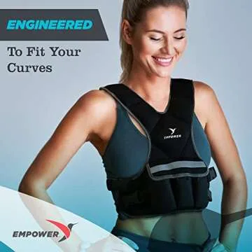Empower Weighted Vest for Women - Workout Vest - Fixed 8lbs or Adjustable 10-12-14-16lbs - Adds Resistance to Strength Training, Running, Walking & Cardio - Designed To Fit A Woman’s Body