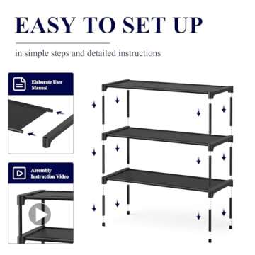 Kitsure Shoe Rack - Stackable Organizer for Any Space