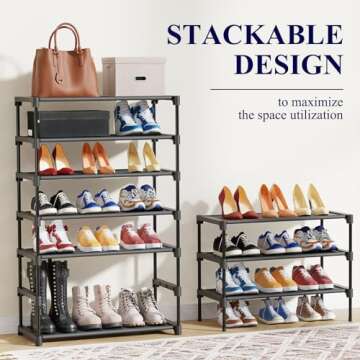 Kitsure Shoe Rack - Stackable Organizer for Any Space