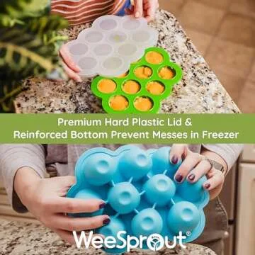 WeeSprout Baby Food Freezer Tray - Flexible Silicone Storage