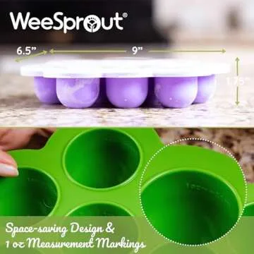 WeeSprout Baby Food Freezer Tray - Flexible Silicone Storage