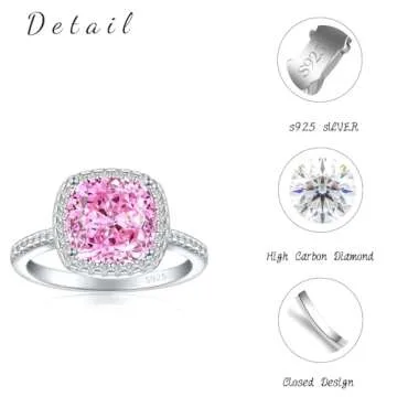 Obiyos Pink Square Engagement Ring – Elegant Design & Quality