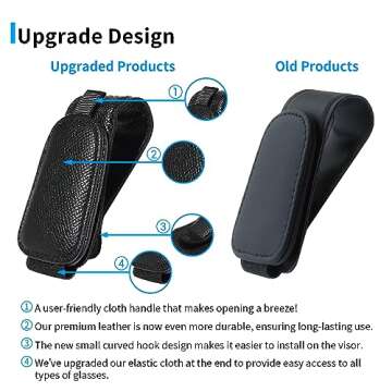 Yuoyar 2 Packs Magnetic Sunglass Holder for Car Visor - Universal Sunglasses Clip for Different Size...