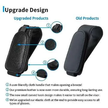 Yuoyar 2 Packs Magnetic Sunglass Holder for Car Visor - Universal Sunglasses Clip for Different Size...