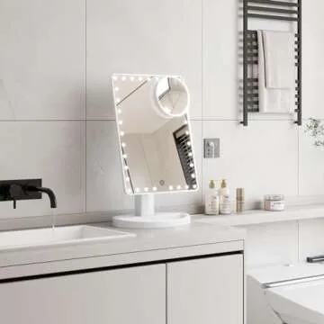 Funtouch Large Lighted Vanity Makeup Mirror with 10X Magnification and Dimmable