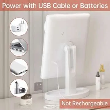 Funtouch Large Lighted Vanity Makeup Mirror with 10X Magnification and Dimmable