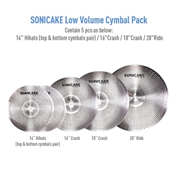 SONICAKE Low Volume Cymbal Pack For Quieter Practice