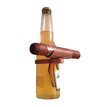 CigarzUp Cigar Holder. Bronze. The Clip On Cigar Accessory Snaps to Almost Any Bottle, Can or Glass to Keep Your Cigar in Place