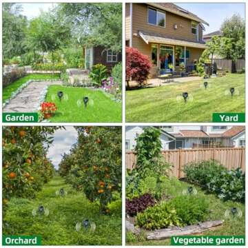 Mole Repellent Solar Powered, 4 Pack Waterproof Ultrasonic Deterrent Stake, Sonic Spikes Get Rid for Snake, Groundhog, Gopher, Vole, Repellent for Lawns Garden & Yard