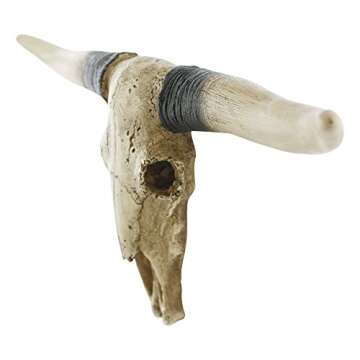 Pine Ridge Southwestern Bull Longhorn Skull - Steer Bull Head, Rustic Chic Wall Hanging Texas Decoration, Polyresin Steer Horns for Wall Sculpture | Replica Real Steer Bull Skull Head