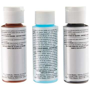 Modern Masters 306293 Rust Finish 2 oz. Acrylic Metal Effects Kit, 2 Fl Oz (Pack of 3), 6