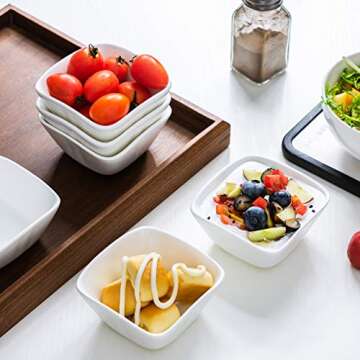 ZONEYILA 4 Oz Ceramic Dip Bowls Set for Stylish Serving