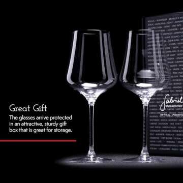 Gabriel-Glas Universal Crystal Wine Glasses for Gifts