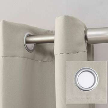 Sun Zero Soho 2-pack Blackout Energy Efficient Grommet Curtain Panels 54" x 96" in Pearl