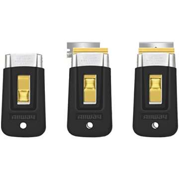 ALLWAY SGS Soft-Grip Retractable Glass Scraper with 5 Blades