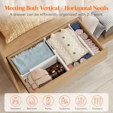 Lifewit Adjustable Drawer Dividers 5" High for Organizing