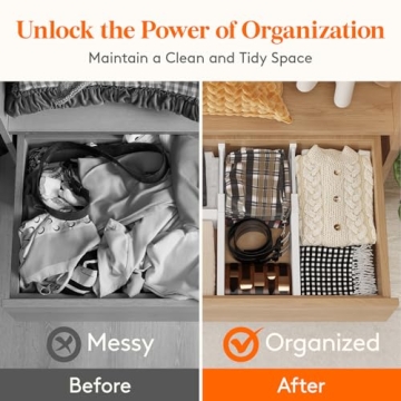 Lifewit Adjustable Drawer Dividers 5" High for Organizing