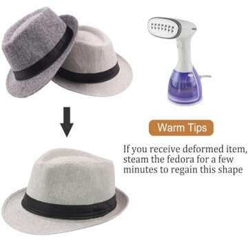 Ultrafun 5 Pack Short Brim Fedora Summer Sun Hats