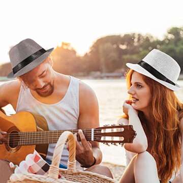 Ultrafun 5 Pack Short Brim Fedora Summer Sun Hats