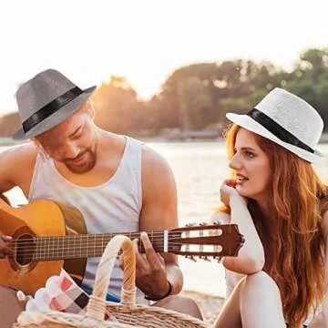 Ultrafun 5 Pack Short Brim Fedora Summer Sun Hats