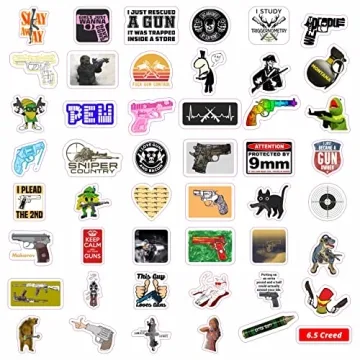 BulbaCraft 100Pcs Funny Gun Stickers for Everyone