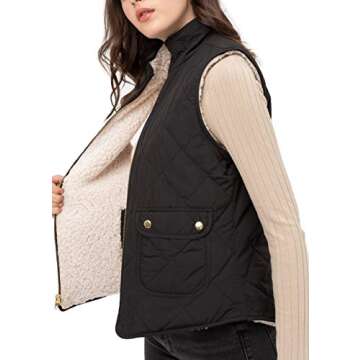 FASHION BOOMY Reversible Quilted Vest Women's Jacket