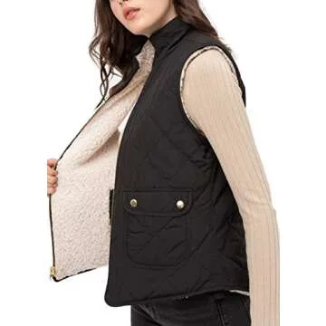 FASHION BOOMY Reversible Quilted Vest Women's Jacket